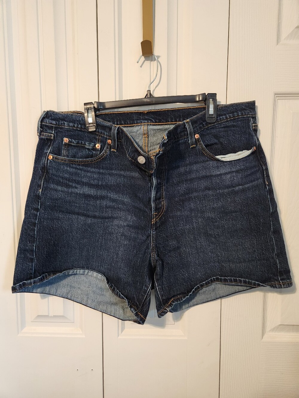 Levi's Dark Blue Denim Cutoff Shorts
